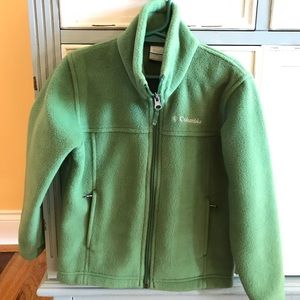 Boys green Columbia fleece jacket. Size XXS 4/5